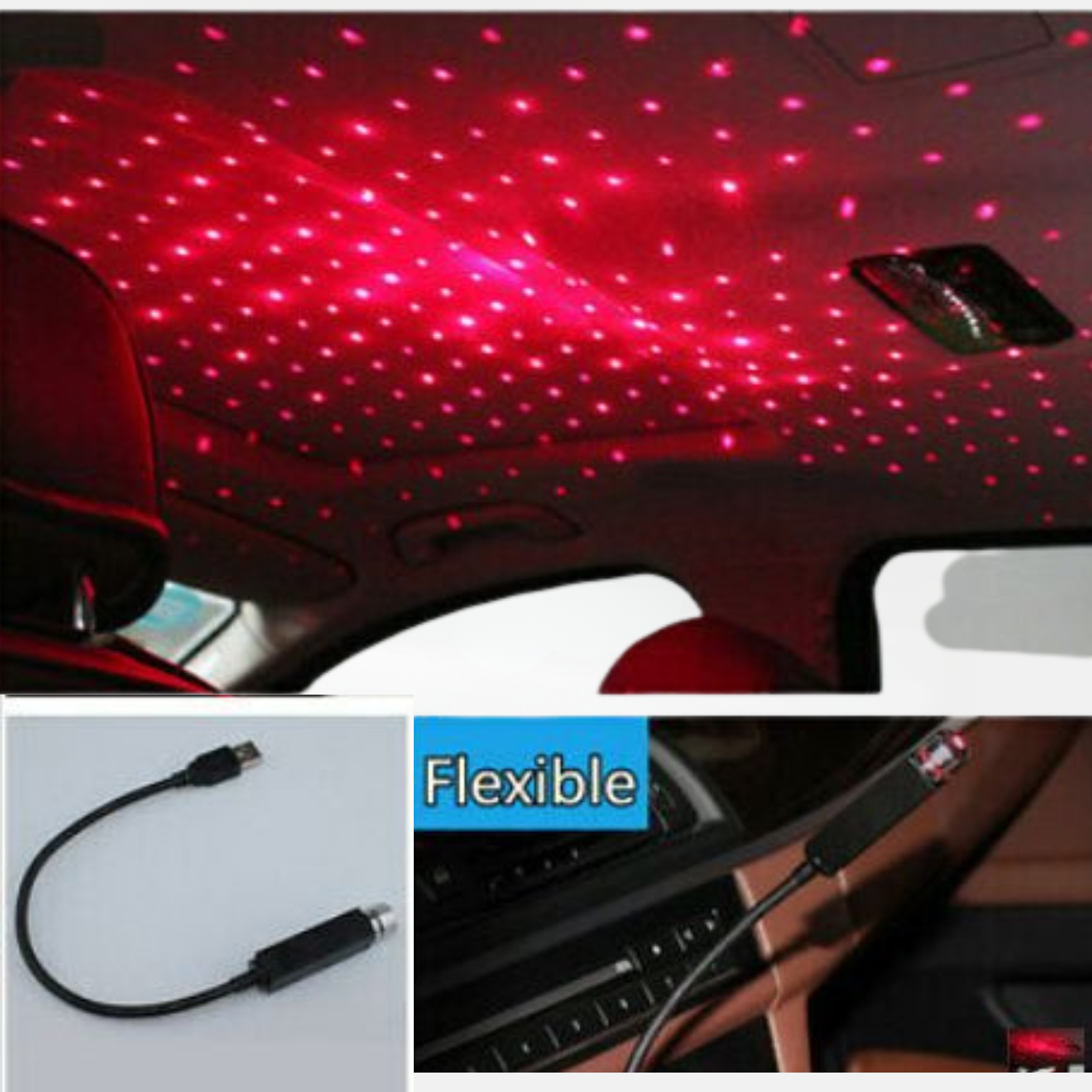 Red Galaxy Star Light Projector – Rotating Night Light